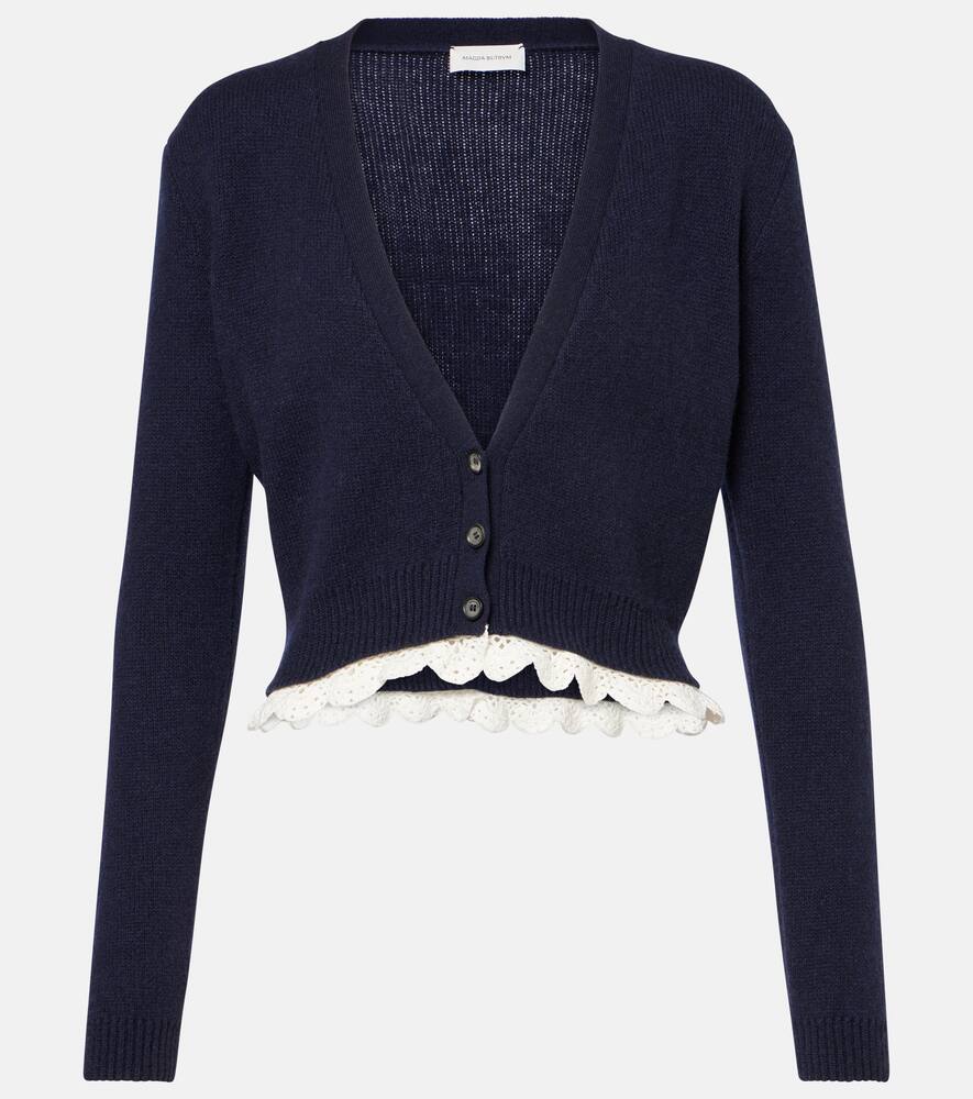 

Кардиган из кашемира с кружевной отделкой Magda Butrym, Navy