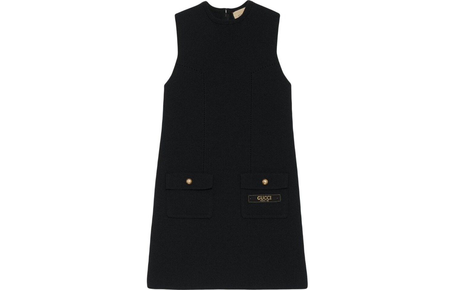 Платье женское Gucci Embroidered-logo без рукавов, черный