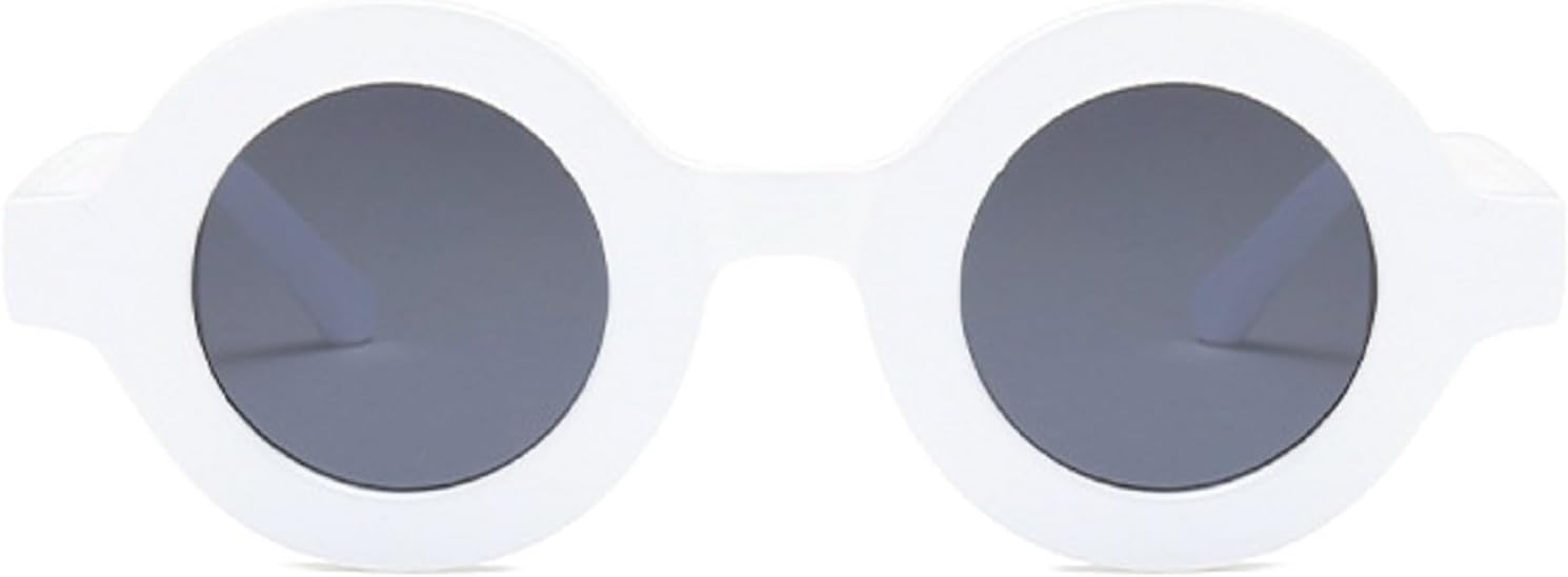 

Винтажные круглые солнцезащитные очки для женщин и мужчин, модные ретро-очки в форме круга, стильные женские очки с черным леопардовым принтом, размер N45 mincl, White