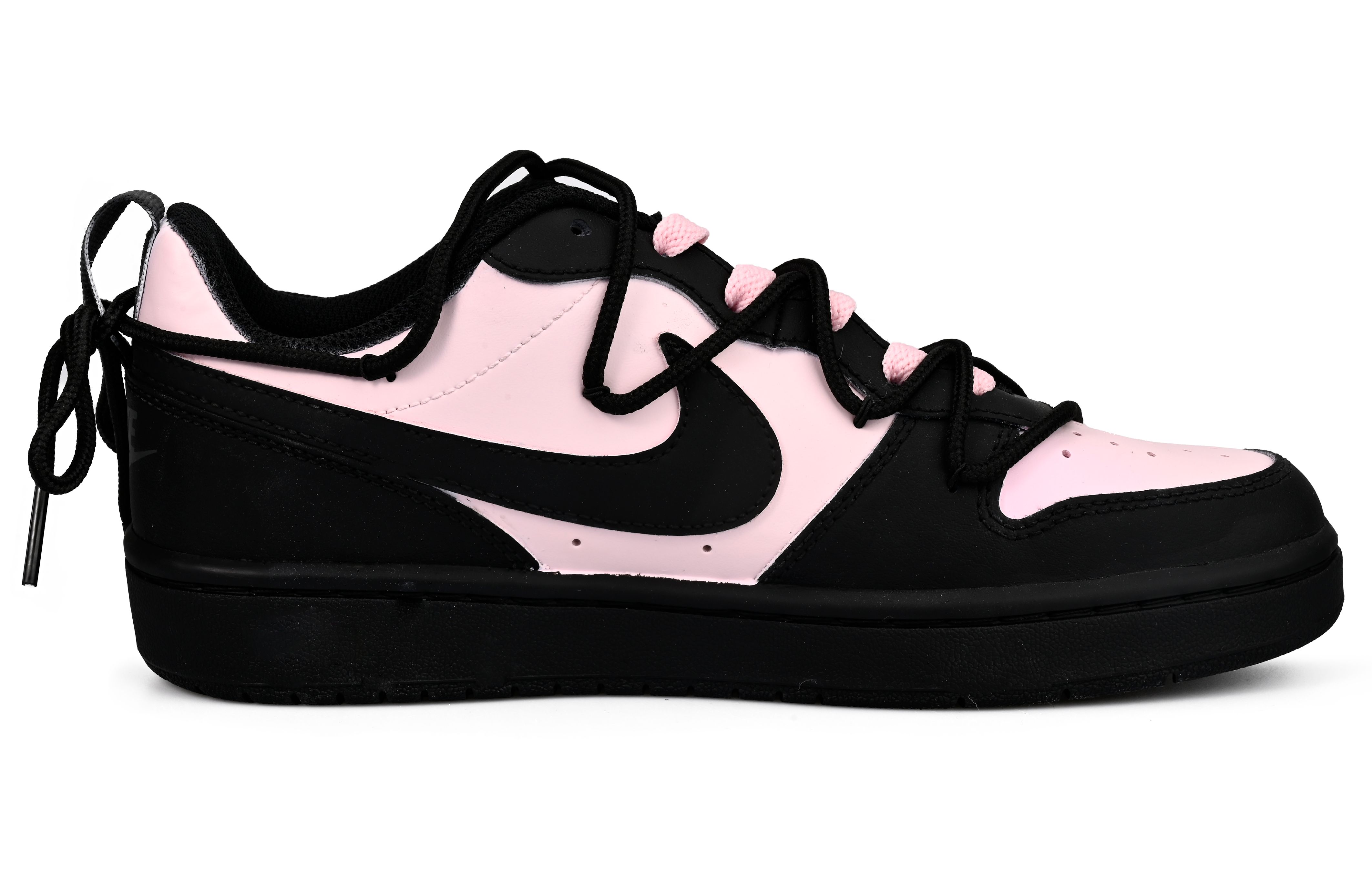 Подростковые Кроссовки Nike Borough Slip Resistant Low Top для Скейтбординга Черные с Розовым — фото 3
