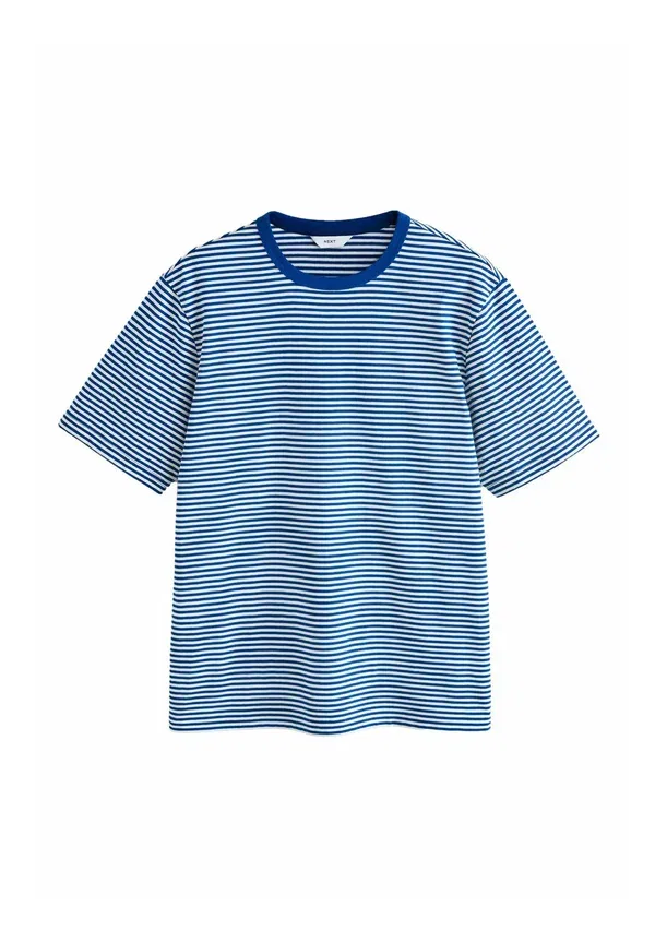 Футболка с принтом Next Regular fit horizontal stripe ringer t-shirt, синий