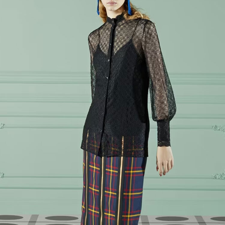 Рубашка женская черная Gucci — фото 4