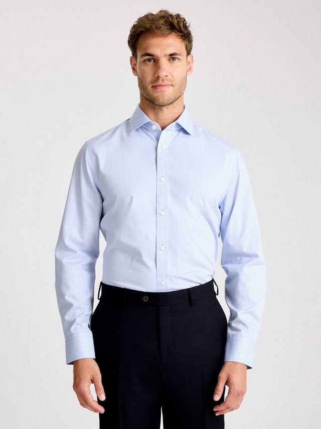 

Cotton Tailored Fit Stripe Shirt Moss, Blue