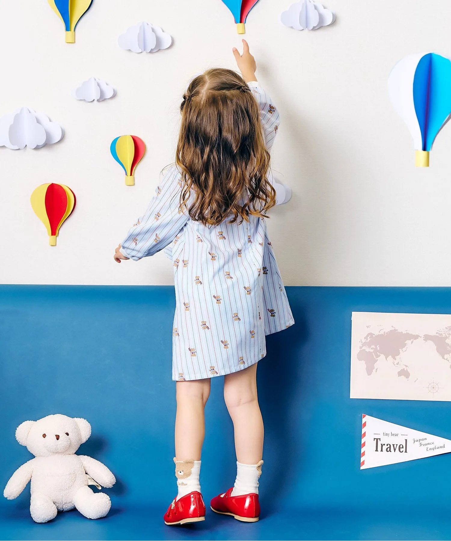 Детское платье с вышивкой и клеткой tiny bear apres les cours клетчатое — фото 4