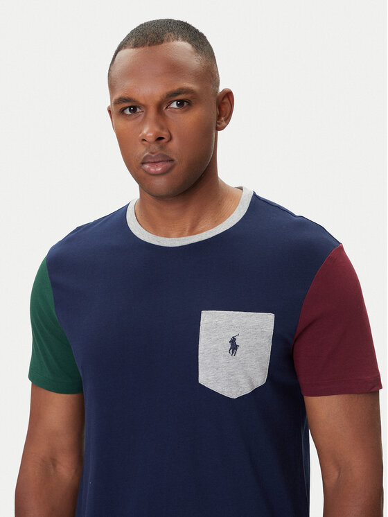 Футболка custom slim fit 710849543003 Polo Ralph Lauren, синий — фото 3