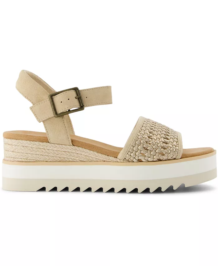 Женские сандалии Diana на платформе с клиновидным каблуком TOMS, золотой — фото 2