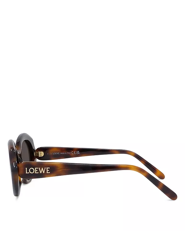 Тонкие солнцезащитные очки с геометрическим силуэтом, 54 мм Loewe, коричневый — фото 3