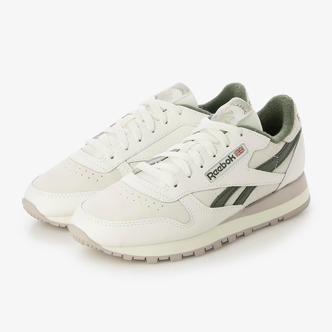 Классические кожаные кроссовки-ботинки Reebok унисекс, Chalk — фото 3