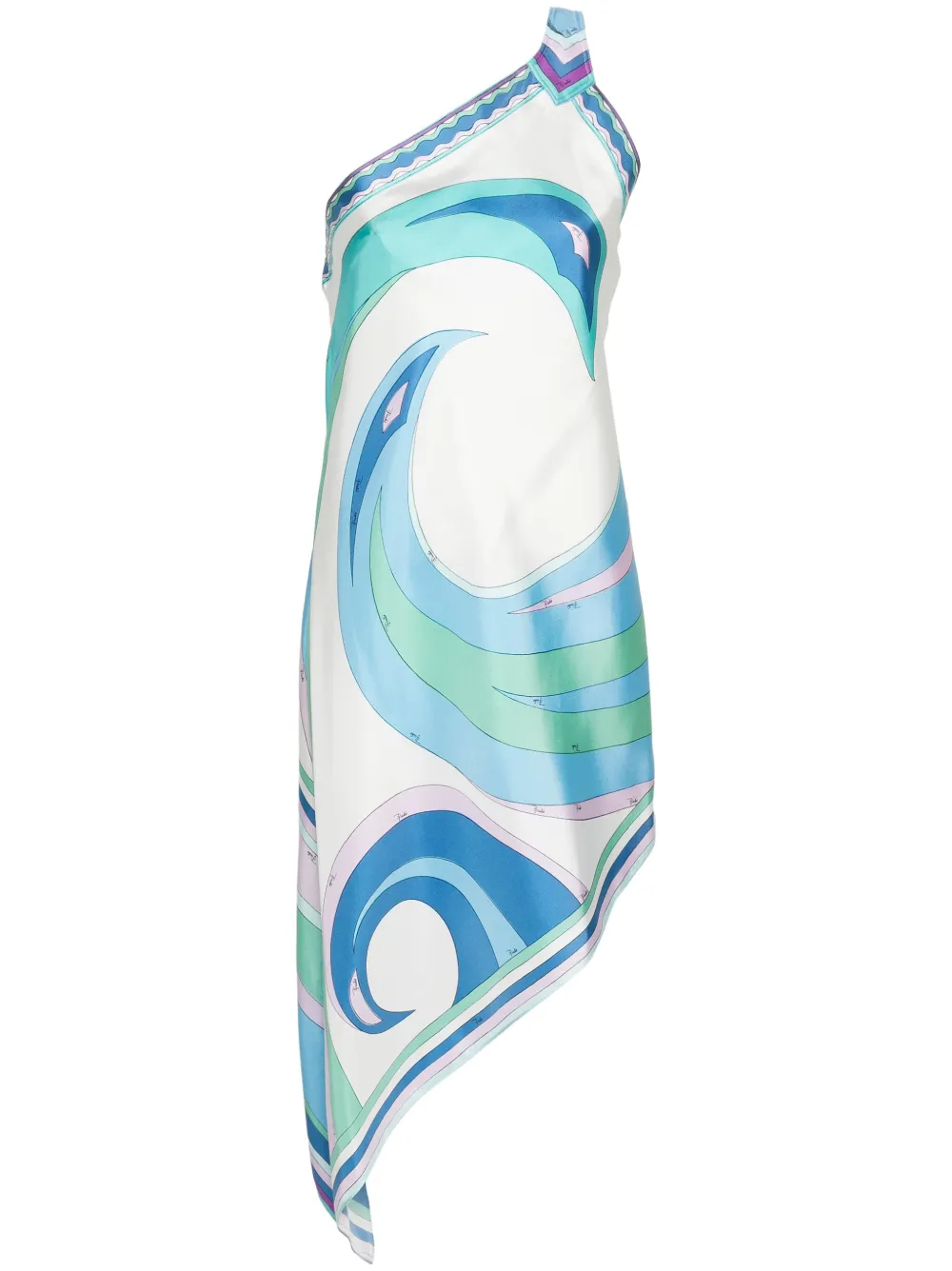 

Платье асимметричного кроя с принтом Cigni PUCCI, синий