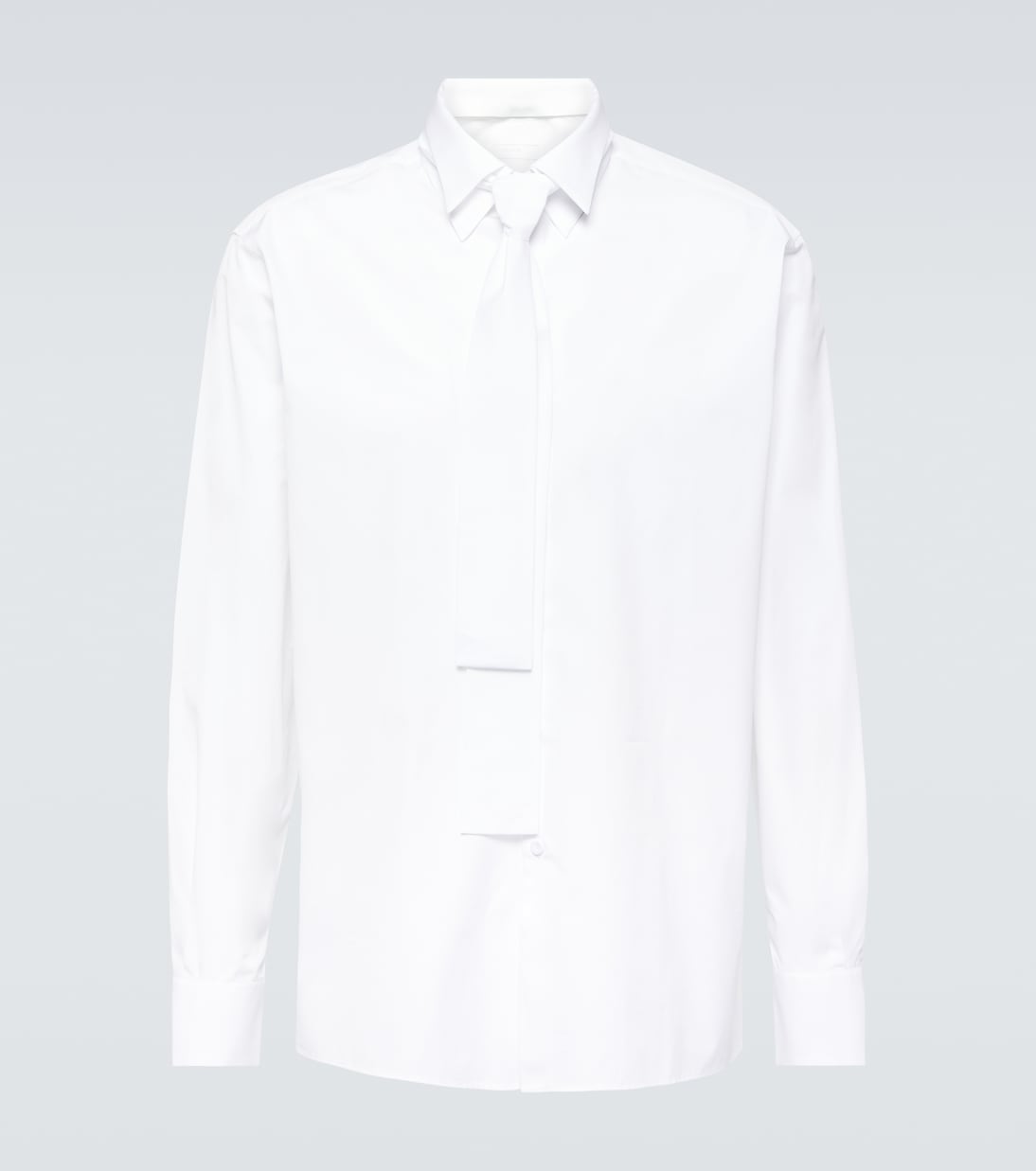 

Хлопковая рубашка с галстуком-бабочкой Prada, Bianco+Bianco