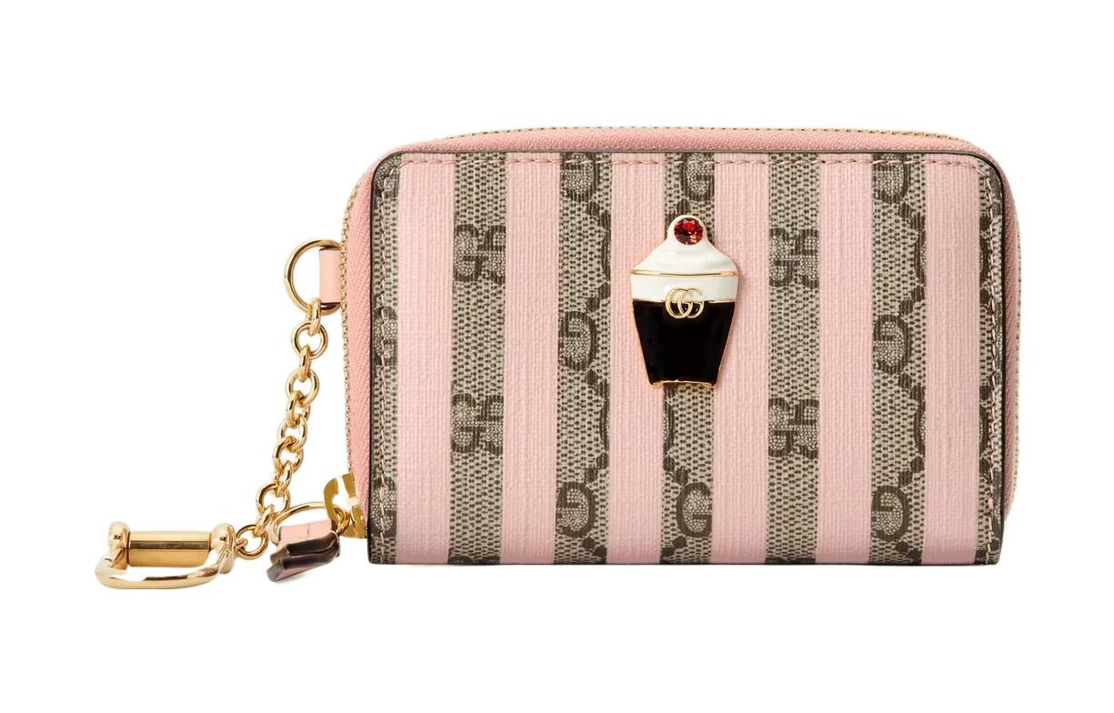 

Кошелек для карт и монет GUCCI розовый
