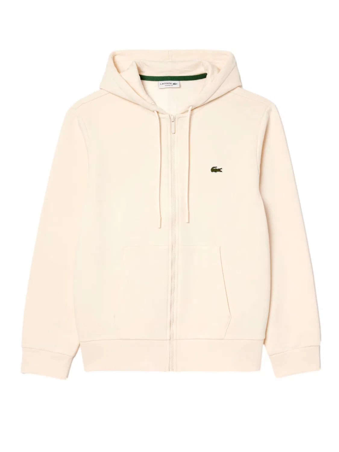 Толстовка на молнии Lacoste, однотонная, бежевый