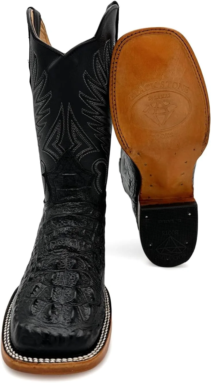 

Мужские кожаные ковбойские сапоги Western Shops с квадратным носком, тиснением под крокодила и аллигатора The Western Shops, черный