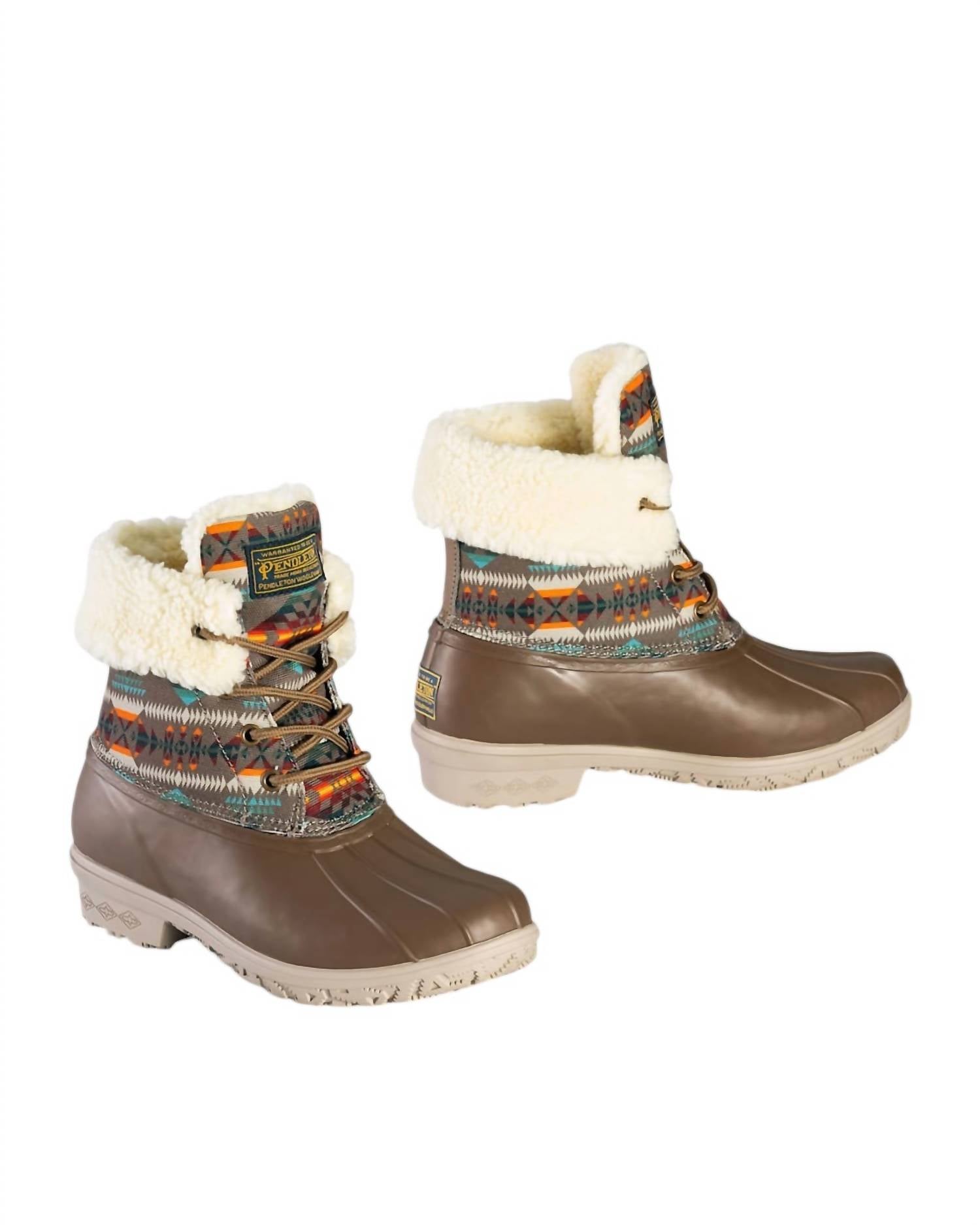 Женские классические зимние ботинки Basketmaker Duck в кафе PENDLETON, цвет cafe — фото 2