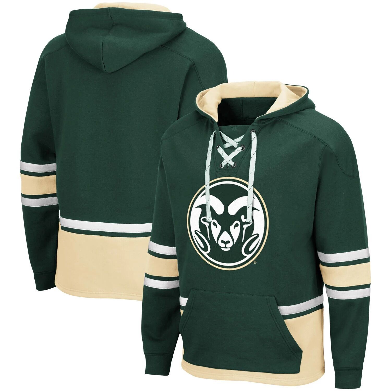 

Мужской зеленый пуловер с капюшоном Colorado State Rams на шнуровке 3.0 Colosseum