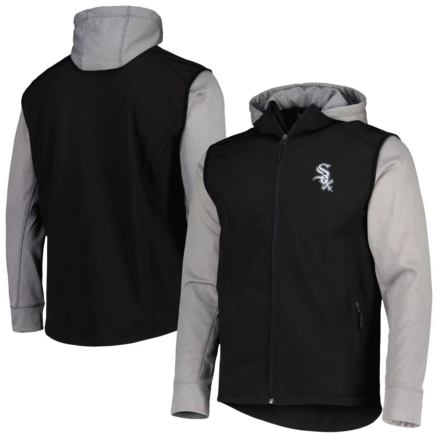 

Мужская куртка Dunbrooke Black/Heather Grey Chicago White Sox Alpha с молнией во всю длину