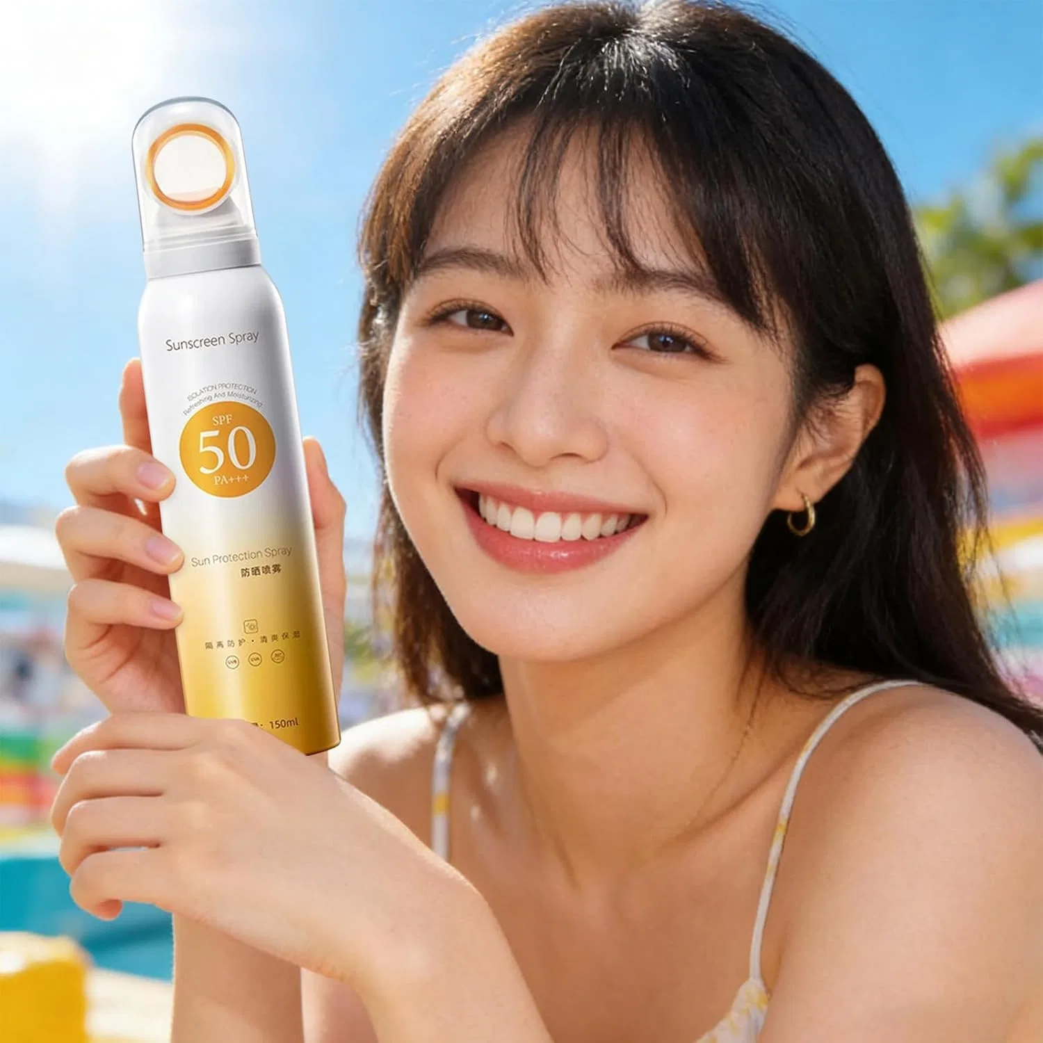 Солнцезащитный спрей без отдушек SPF50+ PA++++ 150 мл белый — фото 3