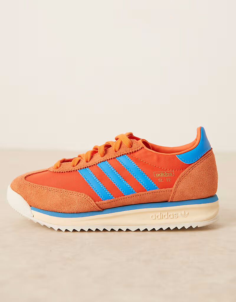 Кроссовки Adidas Originals SL 72 RS оранжевого и синего цвета — фото 2