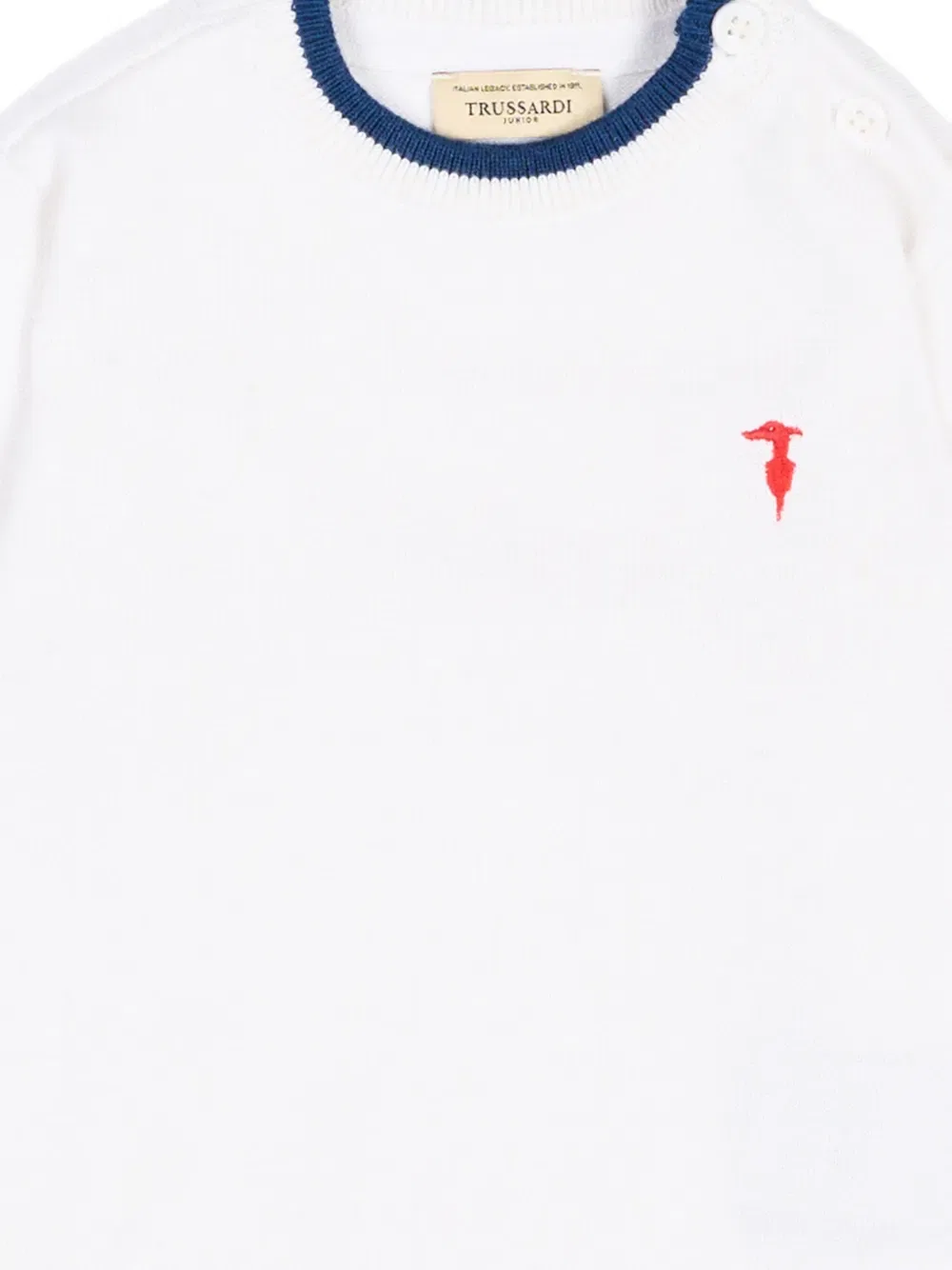 Свитер с вышитым логотипом Trussardi Junior, белый — фото 3