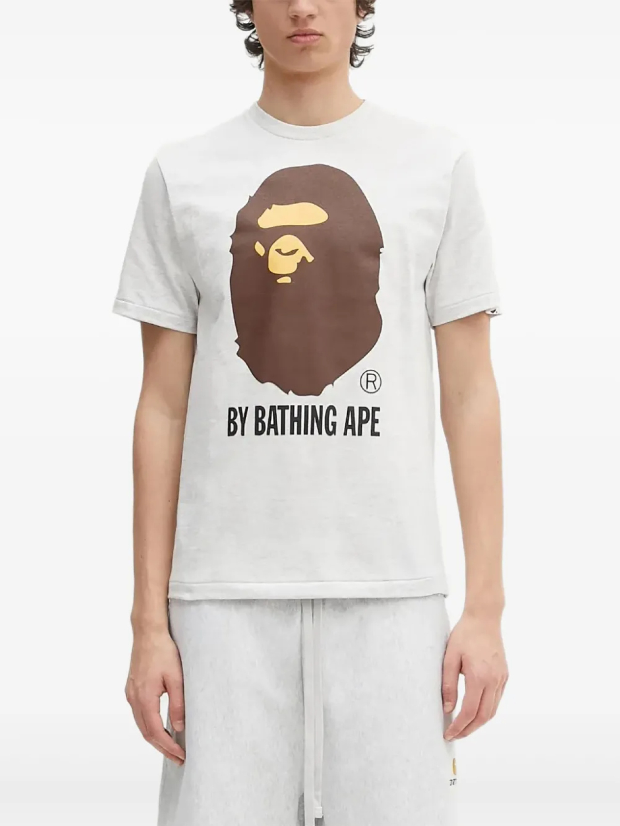 

Футболка с изображением головы обезьяны BATHING APE A Bathing Ape, серый