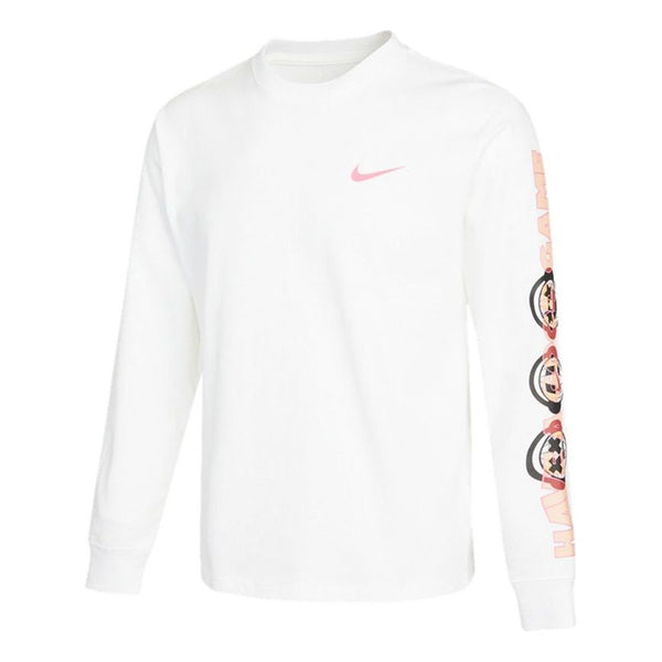 

Футболка Men's Nike As Nsw Gc Ls Tee Alphabet Pattern Printing Athleisure Casual Sports Long Sleeves White T-Shirt, мультиколор