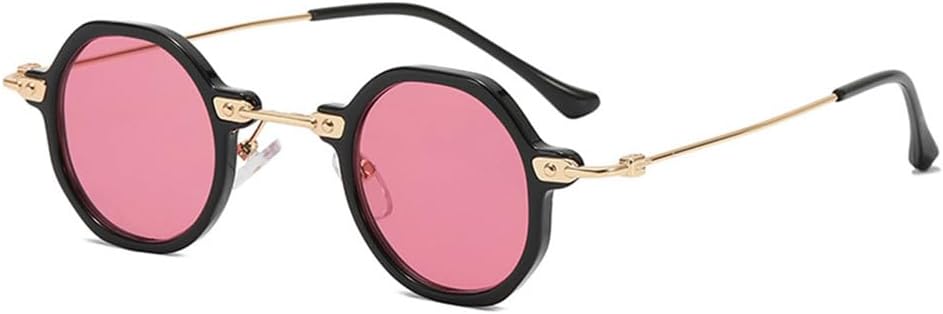 

Модные многоугольные солнцезащитные очки для мужчин и женщин в стиле ретро, ​​маленькие круглые солнцезащитные очки с защитой от синего света, металлические прозрачные линзы, защита от УФ-излучения UV400 KTUCN, 5