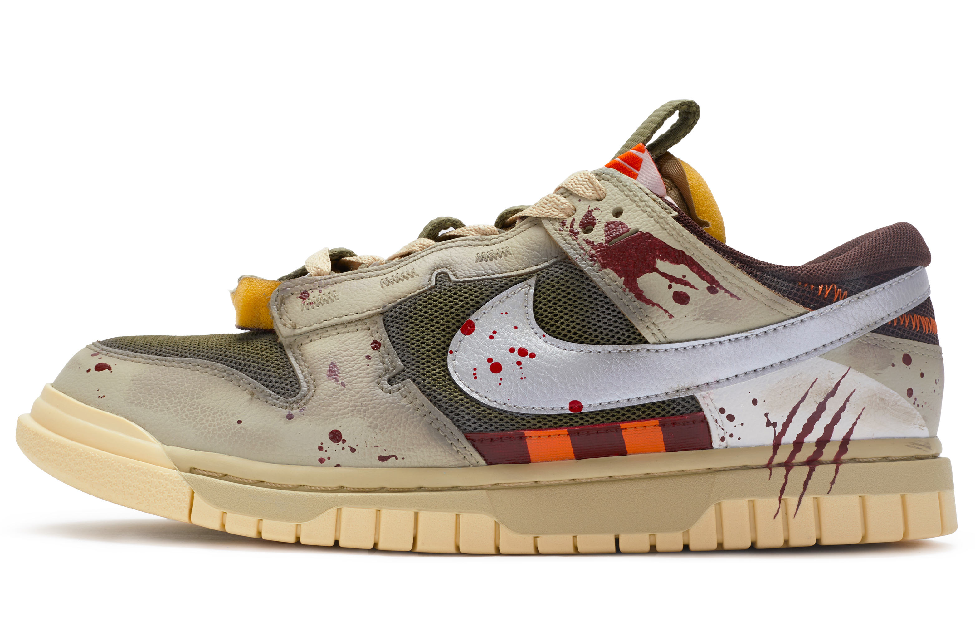 

Nike Кроссовки Air Dunk Jumbo Remastered Low Top для скейтбординга, мужские, оливково-серебристо-белые