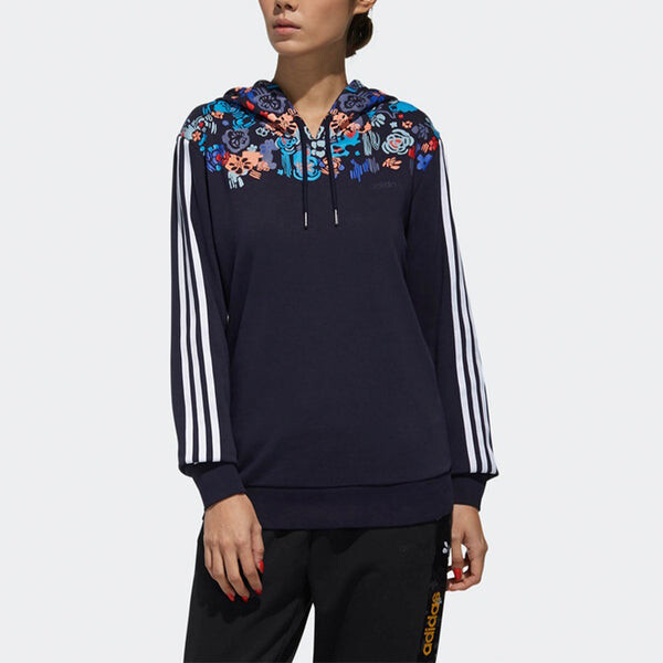 Толстовка neo casual sports pullover navy blue Adidas, синий — фото 3