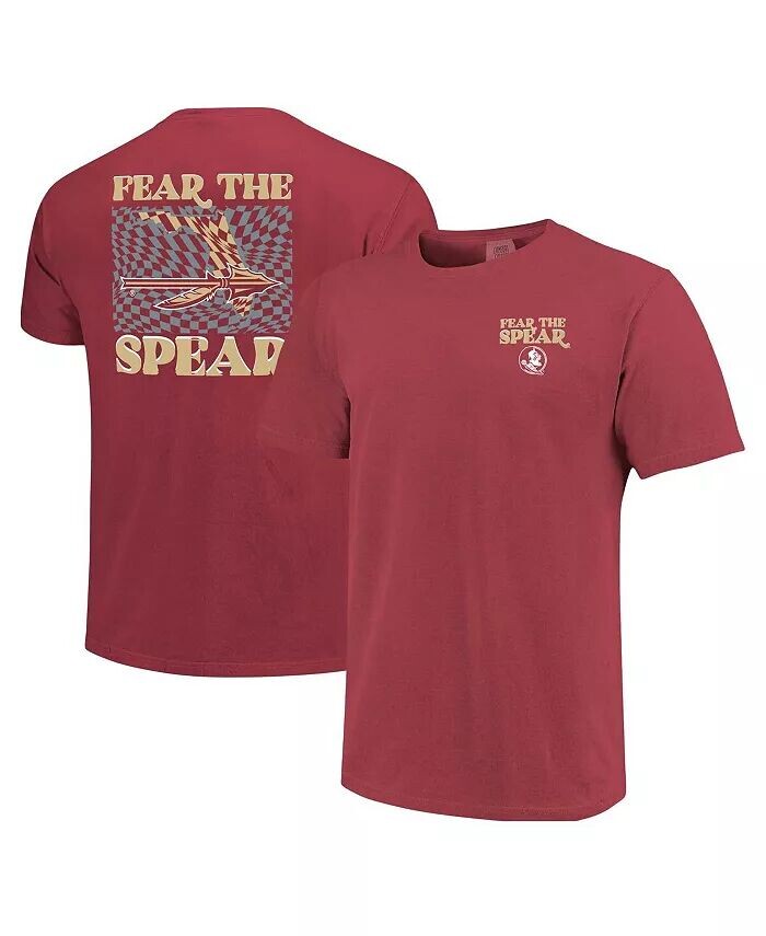 

Женская футболка Garnet Florida State Seminoles Comfort Colors с клетчатым талисманом Image One