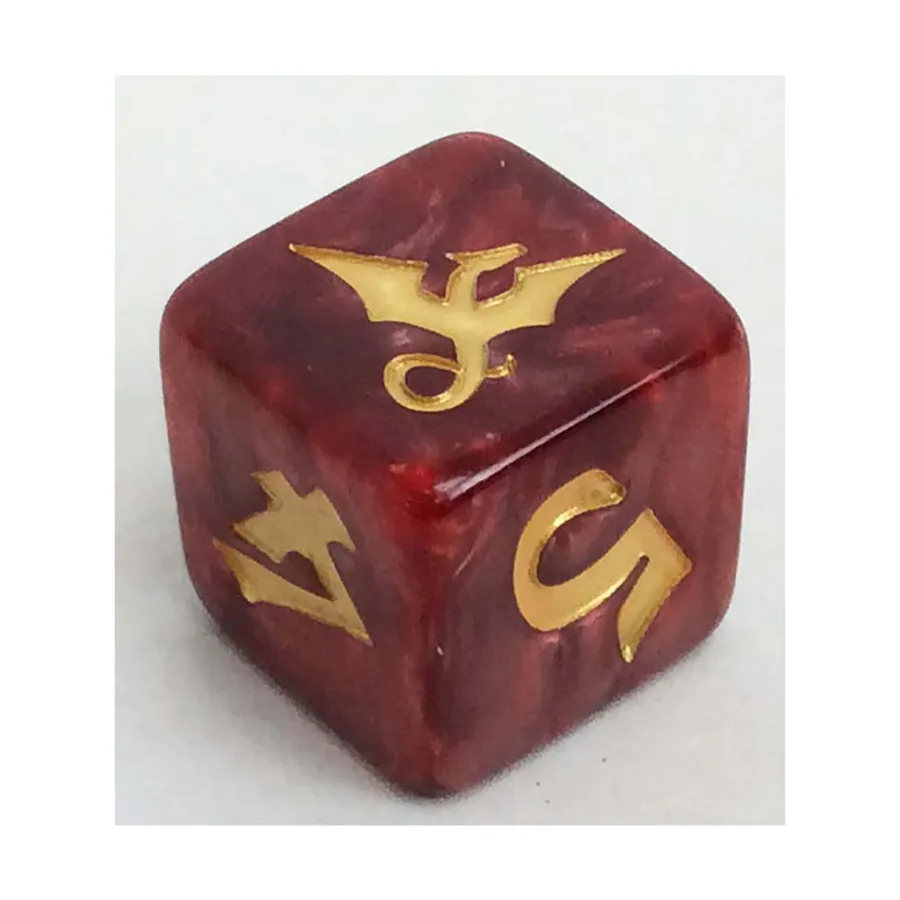 

Имперский штамп d6, 19 мм — красный вихрь с золотом, Dragon Dice (Black Oak)