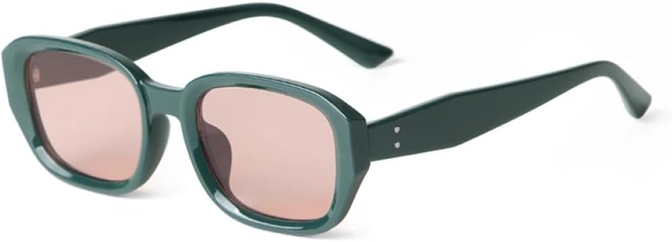 

Модные квадратные женские солнцезащитные очки в зеленой оправе с розовыми линзами, прямоугольные мужские солнцезащитные очки с защитой от УФ-излучения UV400 для женщин UOVSAW, C5