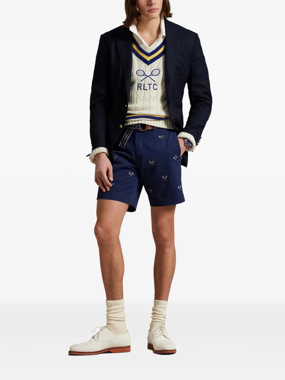 Шорты с вышивкой POLO RALPH LAUREN, синий — фото 2