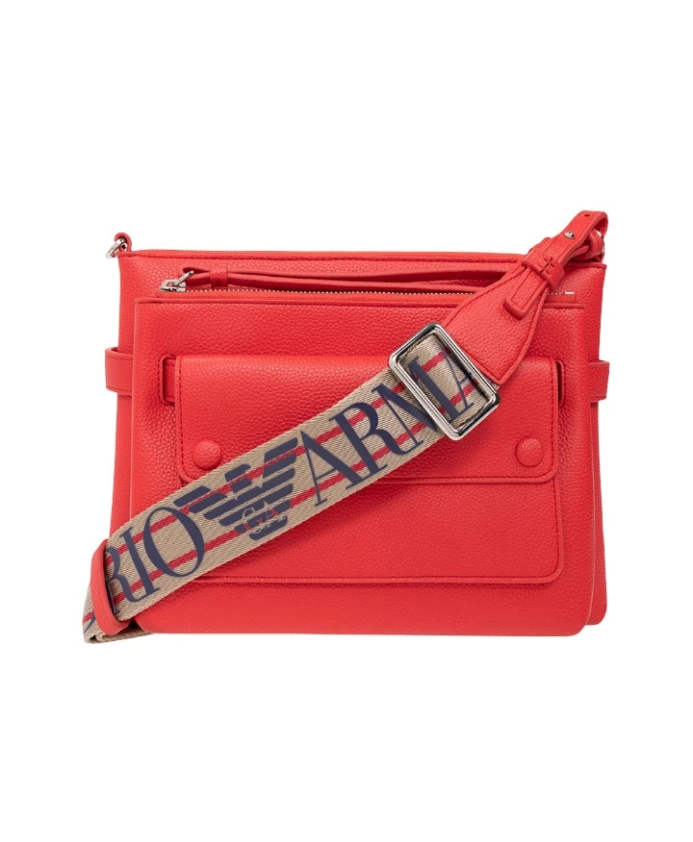 

Наплечная сумка с внешним карманом Emporio Armani, красный