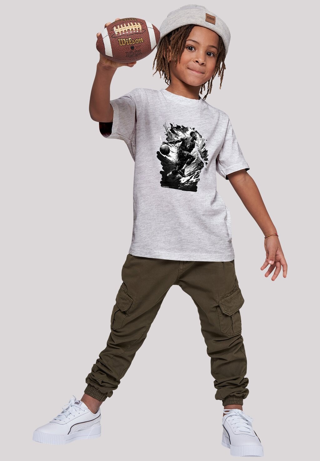 

Футболка с принтом BASKETBALL SPLASH UNISEX F4NT4STIC, цвет heather grey