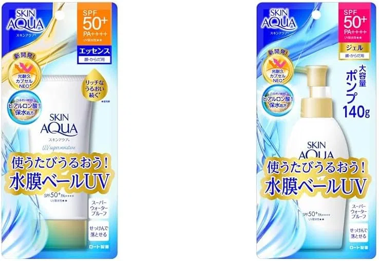Набор солнцезащитных средств Skin Aqua с гиалуроновой кислотой SPF50+ 80 г + 140 г