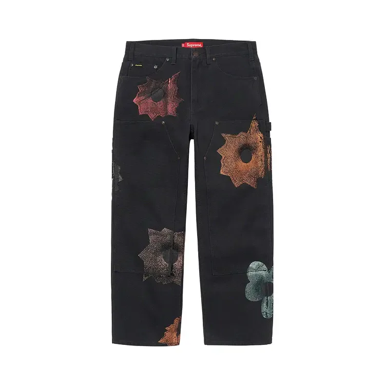Брюки Supreme x Nate Lowman Double Knee Painter Pant 'Black'