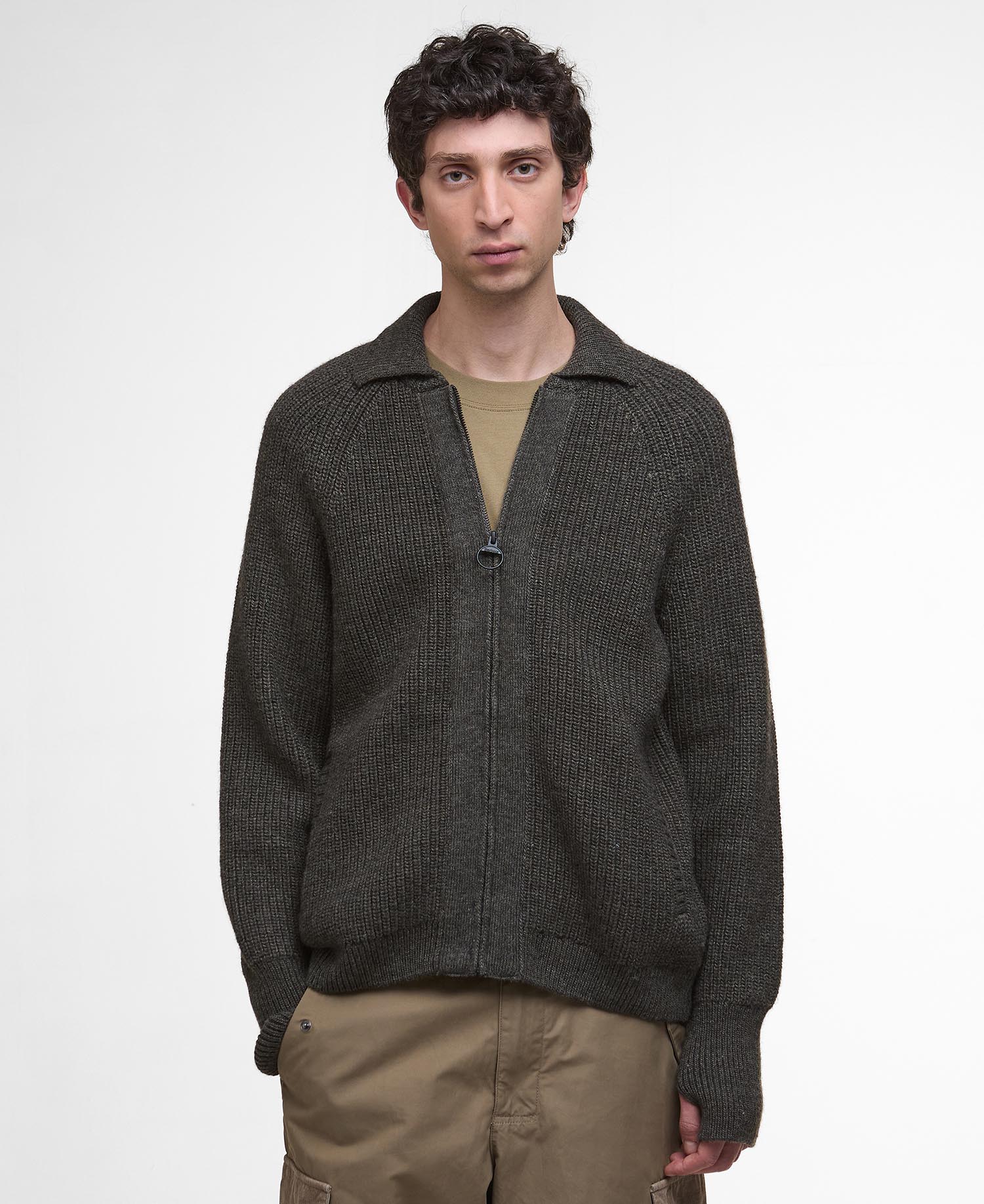 

Джемпер Barbour Garthman Knitted Zip-Up, Olive Ink