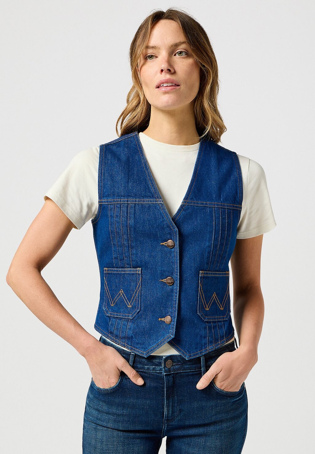 

Жилет FEMME VEST Wrangler, темно-синий деним