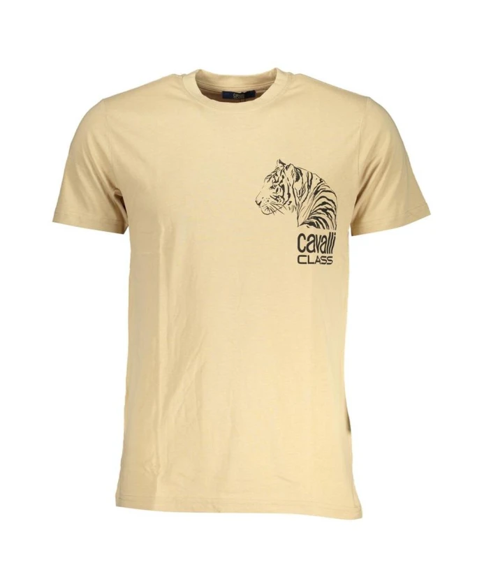

Минималистичная футболка с головой тигра Cavalli Class, бежевый
