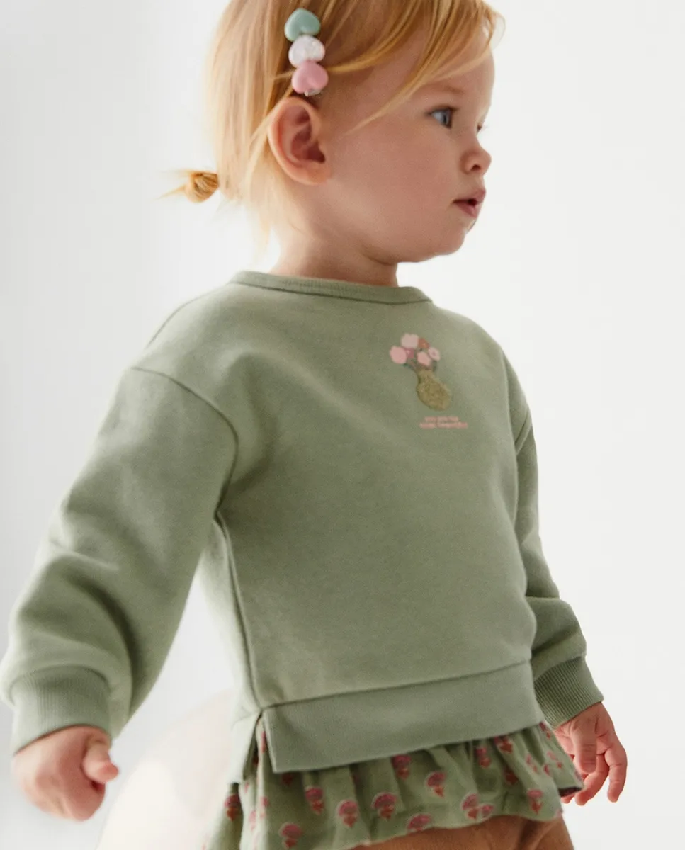 

Толстовка с низким рисунком в виде вазы Sfera, светло-зеленый