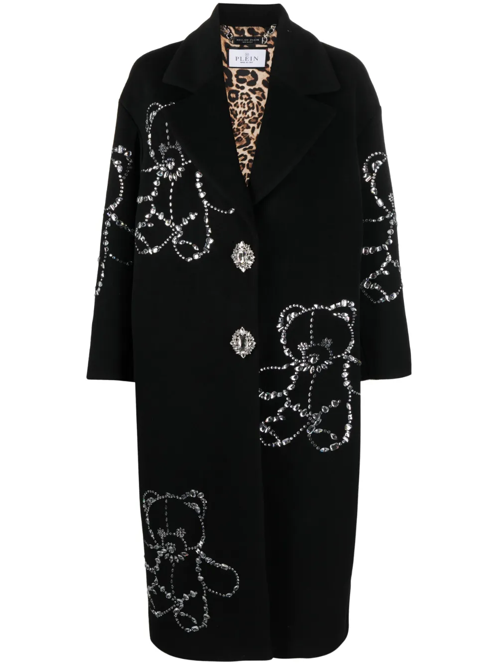 

Пальто оверсайз Castoni Teddy Bear Philipp Plein, черный