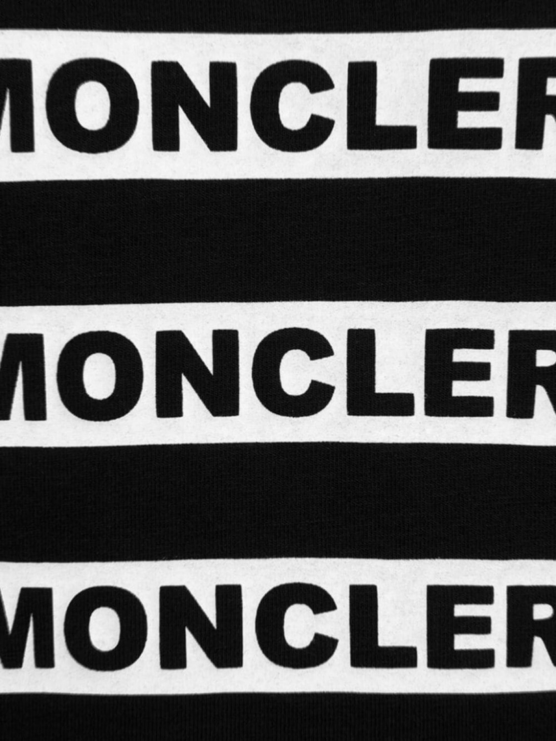 Moncler Enfant футболка в полоску с логотипом, черный — фото 3