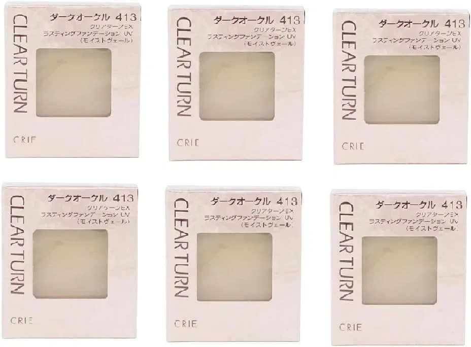 Тональная пудра Crie Clear Turn EX Lasting Foundation UV Moist Veil Refill 413, 6 шт.