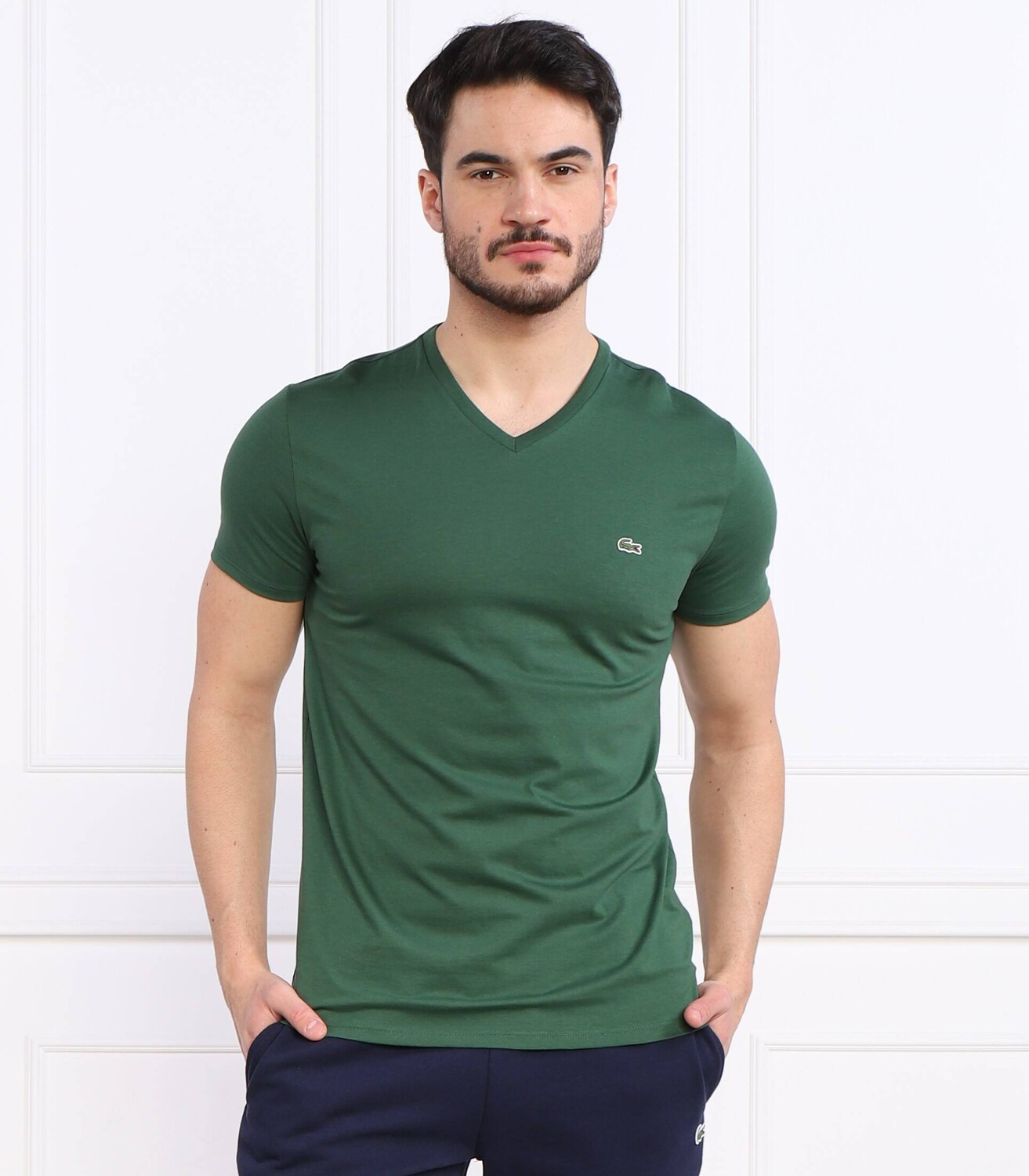Футболка Lacoste regular fit, цвет verde bottiglia — фото 3