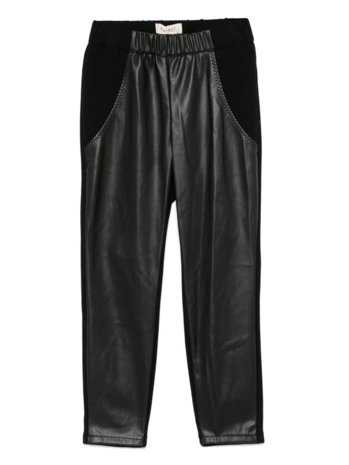 

TWINSET Kids легинсы из искусственной кожи, черный