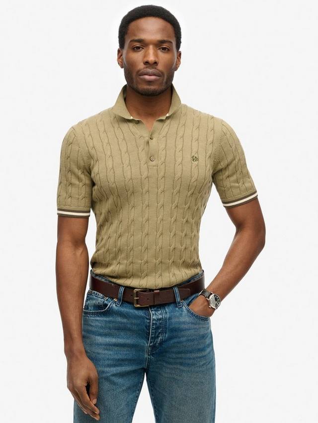 

Вязаная поло с коротким рукавом Superdry, Artichoke Green