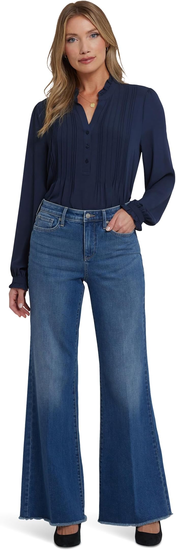 

Джинсы NYDJ Mia Palazzo Jeans Frayed Hems, цвет Romantic Indigo