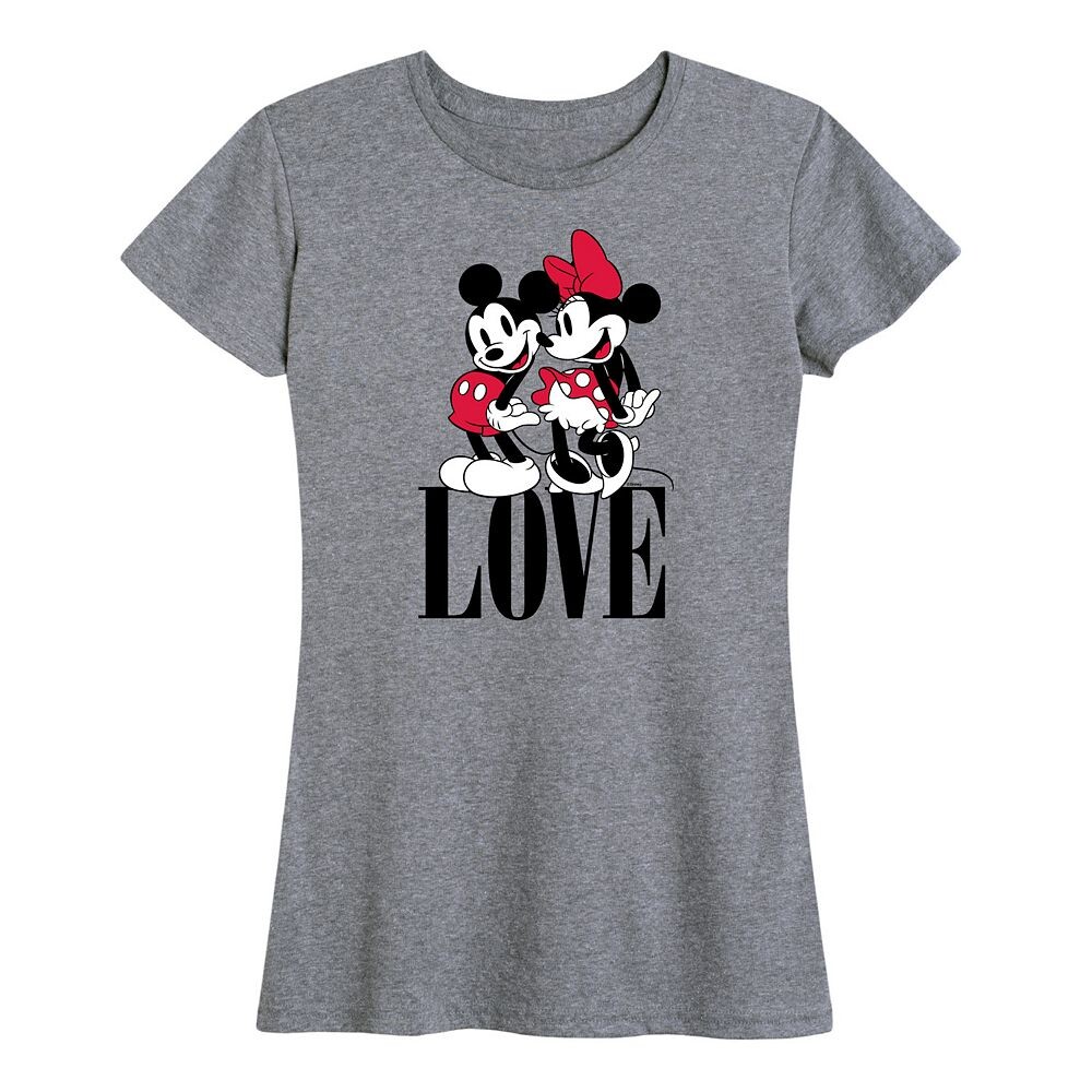 

Женская футболка с рисунком «Любовь» Микки и Минни Маус Disney's, цвет Heather Gray
