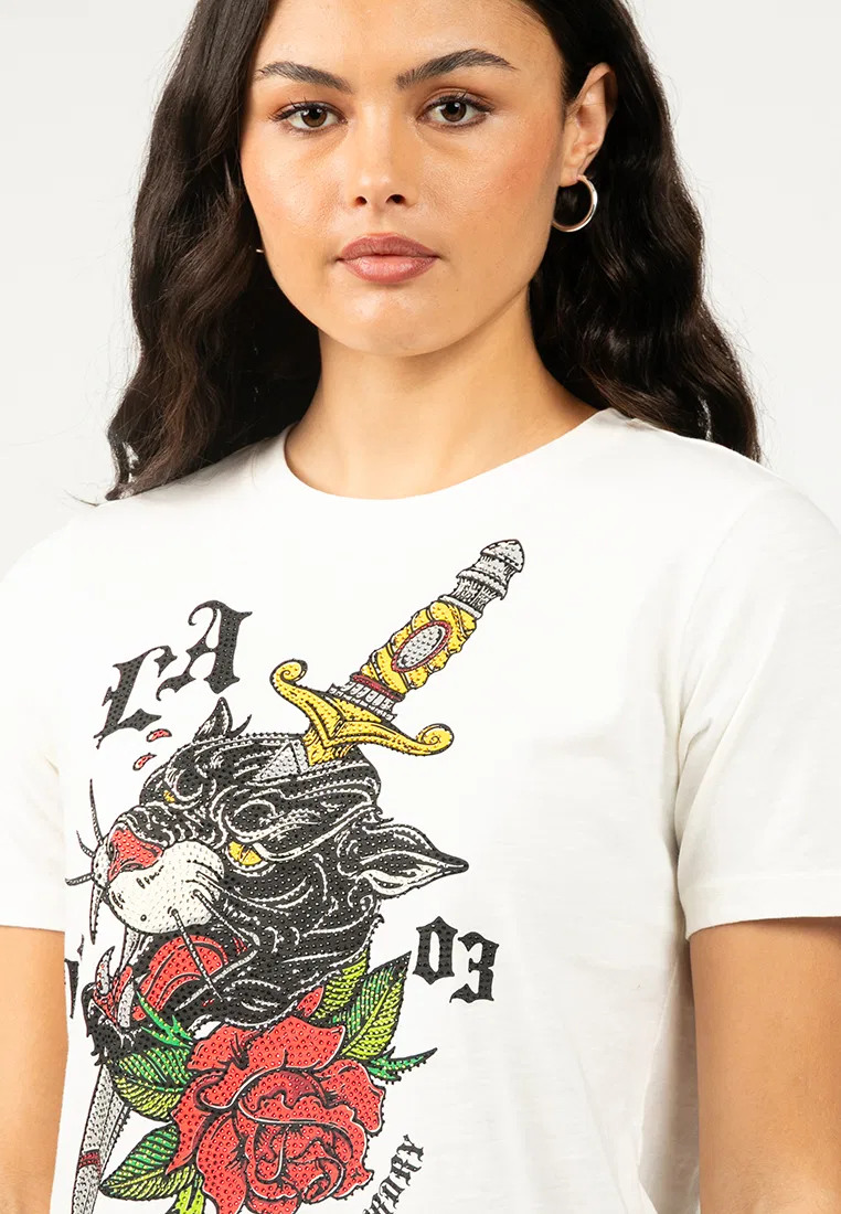 Футболка, свободный крой, Neo Trad Tattoo, белый Superdry — фото 3