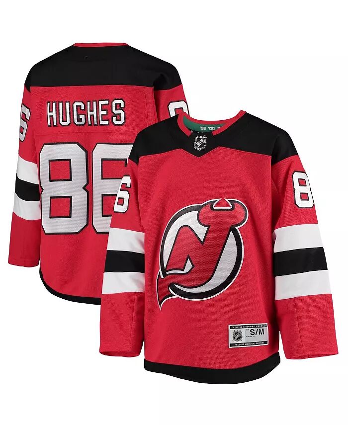 

Джерси Big Boys Jack Hughes Red New Jersey Devils Home Premier Player Outerstuff, красный